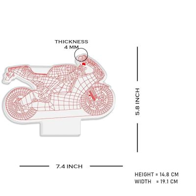 3D Illusion Motorcycle Sports Bike Night Lamp with Warm White Light Gift for Bike Lover Bedroom Living Room & Kids Room Decor