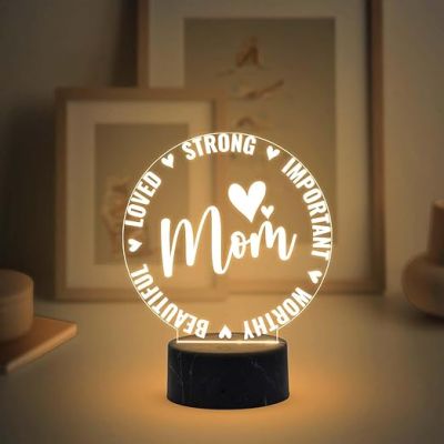 Mom Night Lamp with Warm White Light Gift for Mom, Mother's Day Gift for Mom Mom Birthday Gift from Daughter Son Thankyou Gift for Mom
