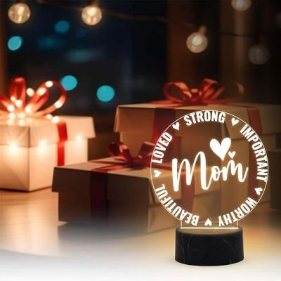 Mom Night Lamp with Warm White Light Gift for Mom, Mother's Day Gift for Mom Mom Birthday Gift from Daughter Son Thankyou Gift for Mom