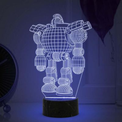 3D Illusion Robot Model Night lamp with Automatic Color Changing Light Kids Room Gaming Room Bedroom Home Decor Room Housewarming Party for Kids