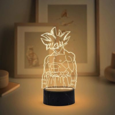 3D Illusion Dragon Ball (Goku) Night Lamp with Warm White Light Birthday Gift for Kids & Anime Lover Home Decor Light