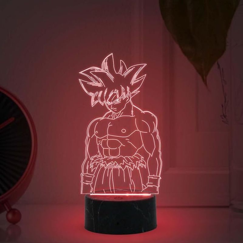 3D Illusion Dragon Ball (Goku) Night Lamp with Automatic Color Changing Light Birthday Gift for Kids & Anime Lover Home Decor Light