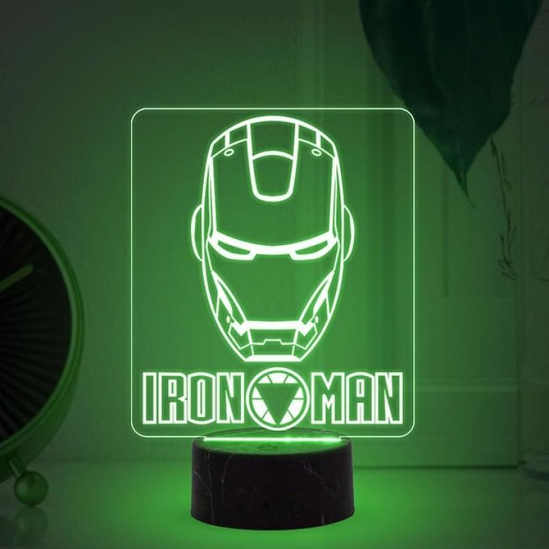 3D Illusion Ironman Avengers Nightlight with Multicolored Light Gift for Marvel Avengers Fan Home & Kids Room Decor