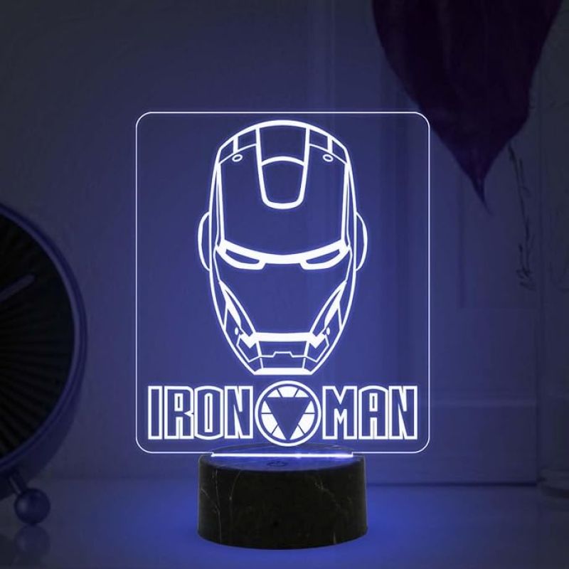 3D Illusion Ironman Avengers Nightlight with Multicolored Light Gift for Marvel Avengers Fan Home & Kids Room Decor