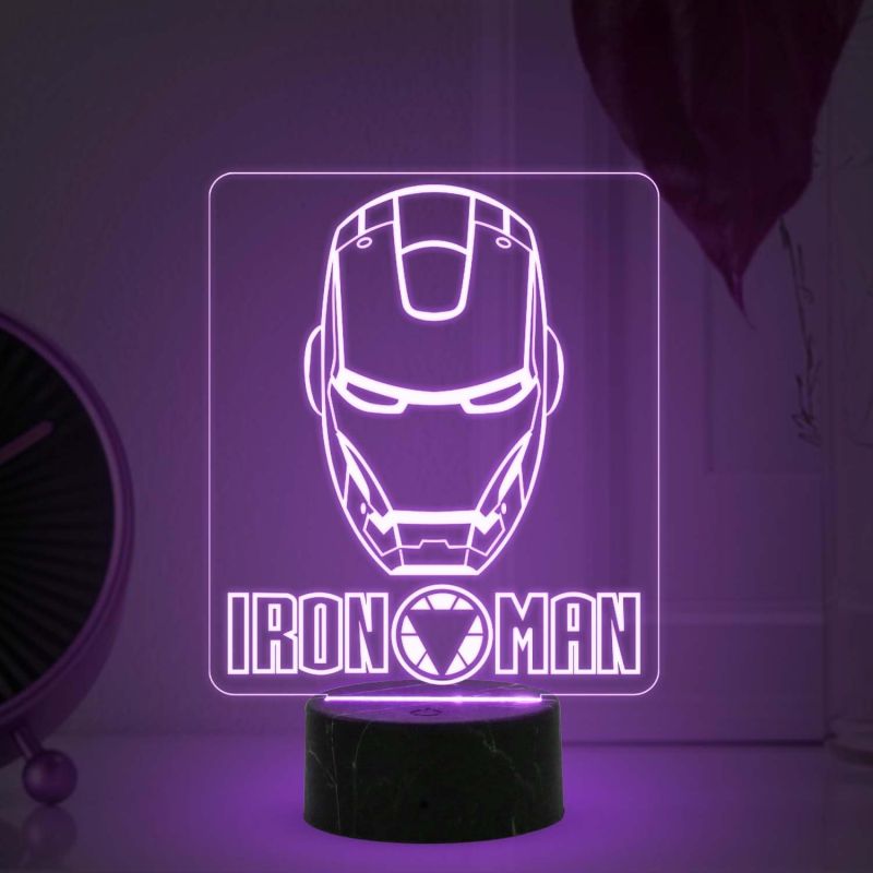 3D Illusion Ironman Avengers Nightlight with Multicolored Light Gift for Marvel Avengers Fan Home & Kids Room Decor