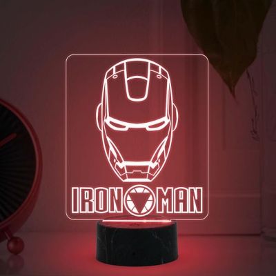 3D Illusion Ironman Avengers Nightlight with Multicolored Light Gift for Marvel Avengers Fan Home & Kids Room Decor