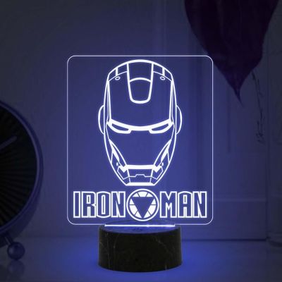 3D Illusion Ironman Avengers Nightlight with Multicolored Light Gift for Marvel Avengers Fan Home & Kids Room Decor