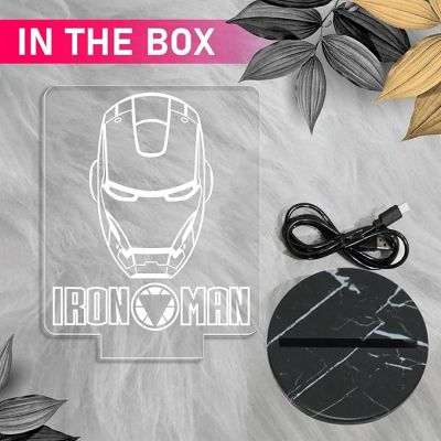 3D Illusion Ironman Avengers Nightlight with Multicolored Light Gift for Marvel Avengers Fan Home & Kids Room Decor