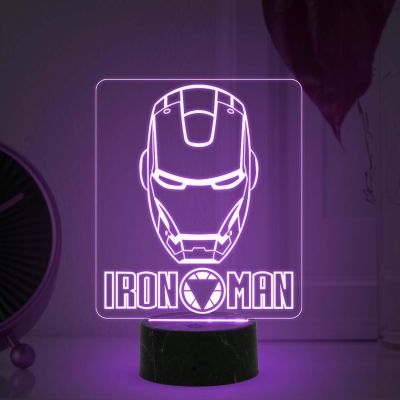 3D Illusion Ironman Avengers Nightlight with Multicolored Light Gift for Marvel Avengers Fan Home & Kids Room Decor
