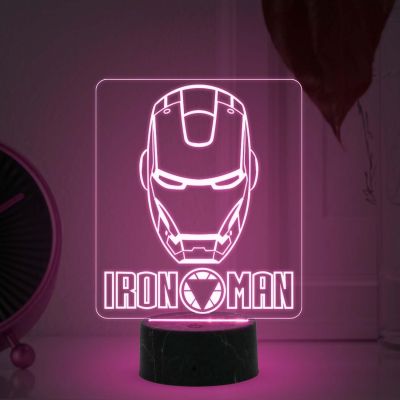 3D Illusion Ironman Avengers Nightlight with Multicolored Light Gift for Marvel Avengers Fan Home & Kids Room Decor