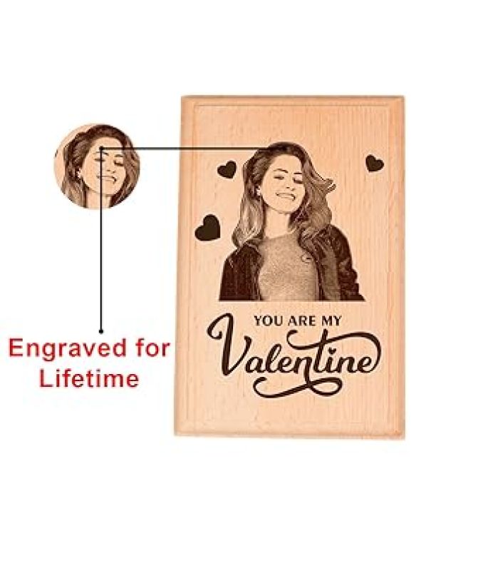 You are My Valentines Engraved Wooden Photo Plaque Customize with your favorite photo Valentines Day Gift for Girlfriend, Friend, Wife