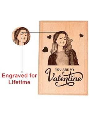 You are My Valentines Engraved Wooden Photo Plaque Customize with your favorite photo Valentines Day Gift for Girlfriend, Friend, Wife