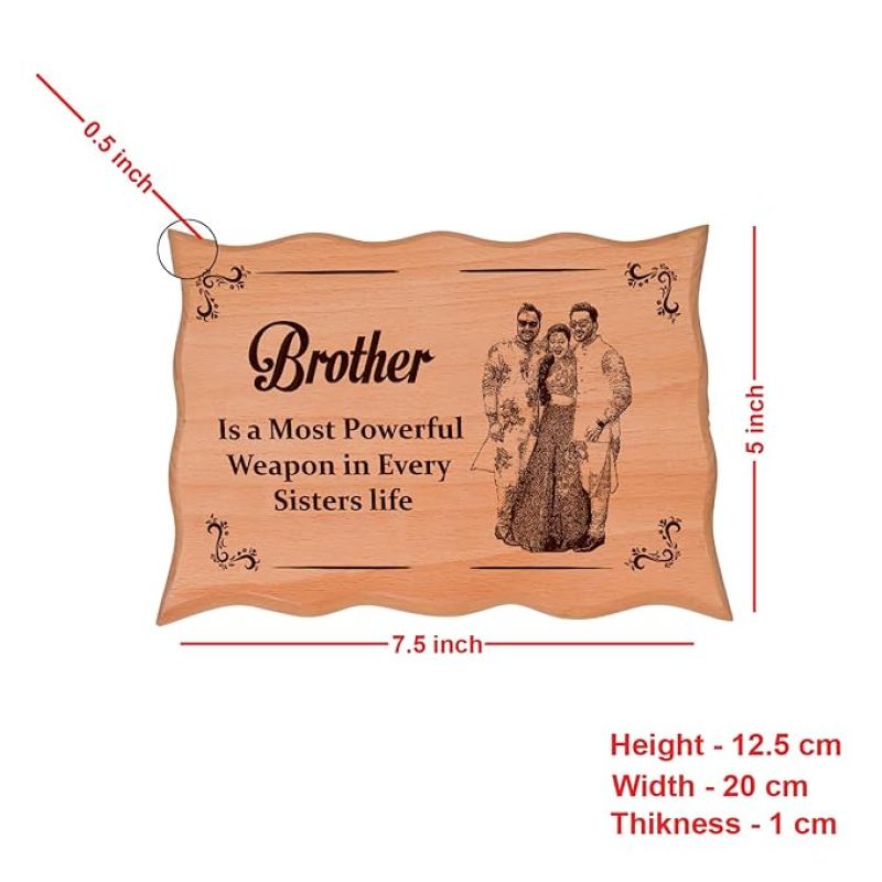 Brother Sister Engraved Wooden Photo Plaque Customize with your favorite photo and Text Birthday Gift for Brother, Gift For Rakhi