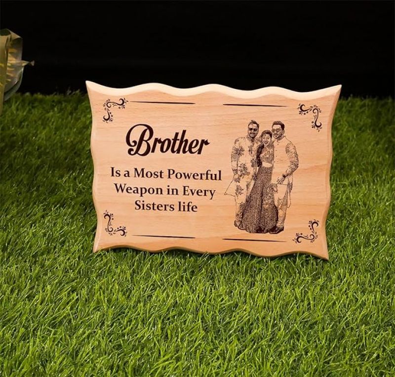 Brother Sister Engraved Wooden Photo Plaque Customize with your favorite photo and Text Birthday Gift for Brother, Gift For Rakhi