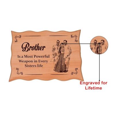 Brother Sister Engraved Wooden Photo Plaque Customize with your favorite photo and Text Birthday Gift for Brother, Gift For Rakhi