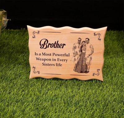 Brother Sister Engraved Wooden Photo Plaque Customize with your favorite photo and Text Birthday Gift for Brother, Gift For Rakhi