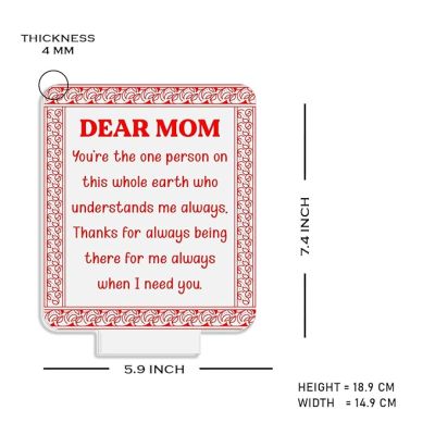 Dear Mom 3D Illusion Dear Mom Engraved Night Lamp with Warm White Light Mothers Day Gift for Mom, Birthday Gift for Mom from Daughter & Son