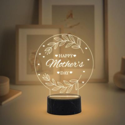 Happy Mothers Day Night Lamp with Warm White Light Memorable Birthday Gift for Mom Mothers Day Gift for Mom