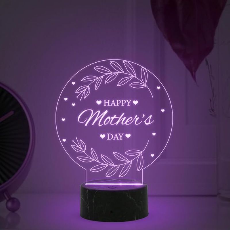 Happy Mothers Day Night Lamp with Warm White Light Memorable Birthday Gift for Mom Mothers Day Gift for Mom