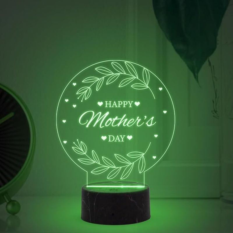 Happy Mothers Day Night Lamp with Warm White Light Memorable Birthday Gift for Mom Mothers Day Gift for Mom
