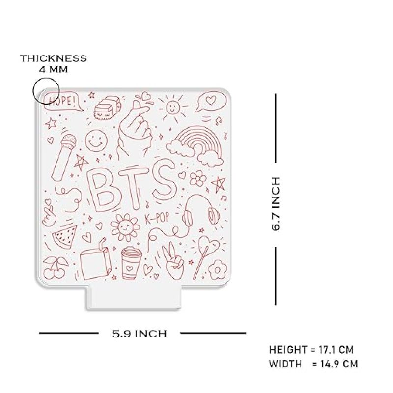 3D Illusion BTS K-POP Night Lamp with Automatic Color Changing Light Birthday Return Gift for Kids Best Gift for BTS Army Fan