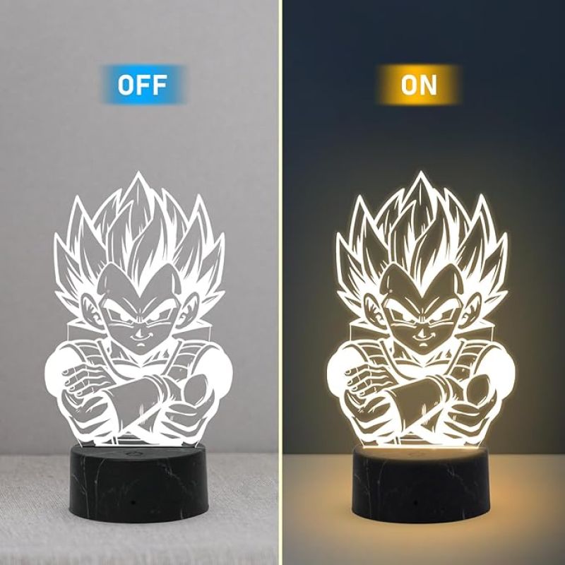 3D Illusion Dragon Ball Night Lamp with Warm White Light Birthday Gift for Anime Lover Birthday Gift for Kids