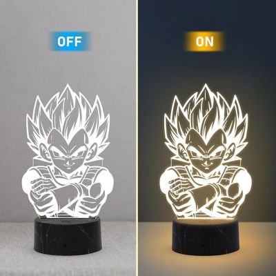 3D Illusion Dragon Ball Night Lamp with Warm White Light Birthday Gift for Anime Lover Birthday Gift for Kids