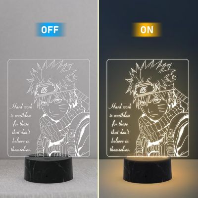 3D Illusion Naruto Anime Night Lamp with Warm White Light Birthday Gifts for Anime Fans
