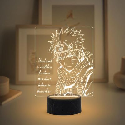 3D Illusion Naruto Anime Night Lamp with Warm White Light Birthday Gifts for Anime Fans