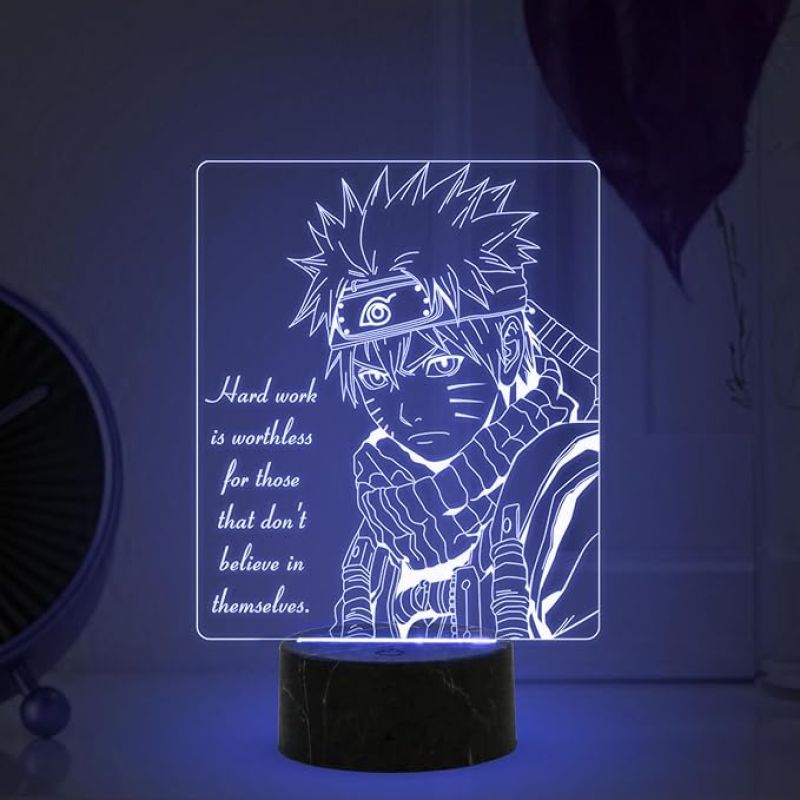 3D Illusion Naruto Anime Night Lamp with Multicolored Light Birthday Gifts for Anime Fans