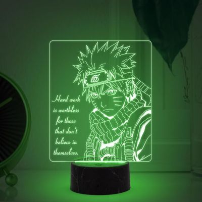 3D Illusion Naruto Anime Night Lamp with Multicolored Light Birthday Gifts for Anime Fans