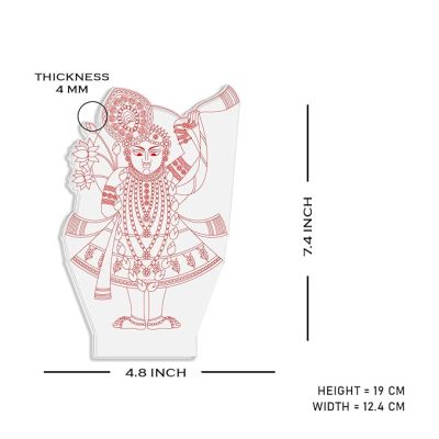 3D Illusion Shreenath Ji Night Lamp with Warm White Light Mandir Pooja Room, Home & Office Decor Light