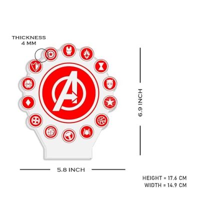 3D Illusion Avengers Logo Night Lamp with Automatic Color Changing Light Gift for Avengers Fan Gaming Room Decor Light
