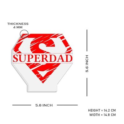 3D Illusion Super Dad Superman Logo Night Lamp with Automatic Color Changing Light Birthday Gift for Dad