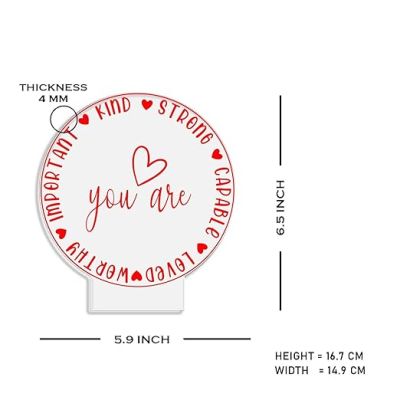 You Are Kind Strong Capable Loved Worthy Important Engraved Night Lamp with Multicolored Light Best Gift for Husband, Wife, Bhaiya & Bhabhi Brother Gift for Someone Special