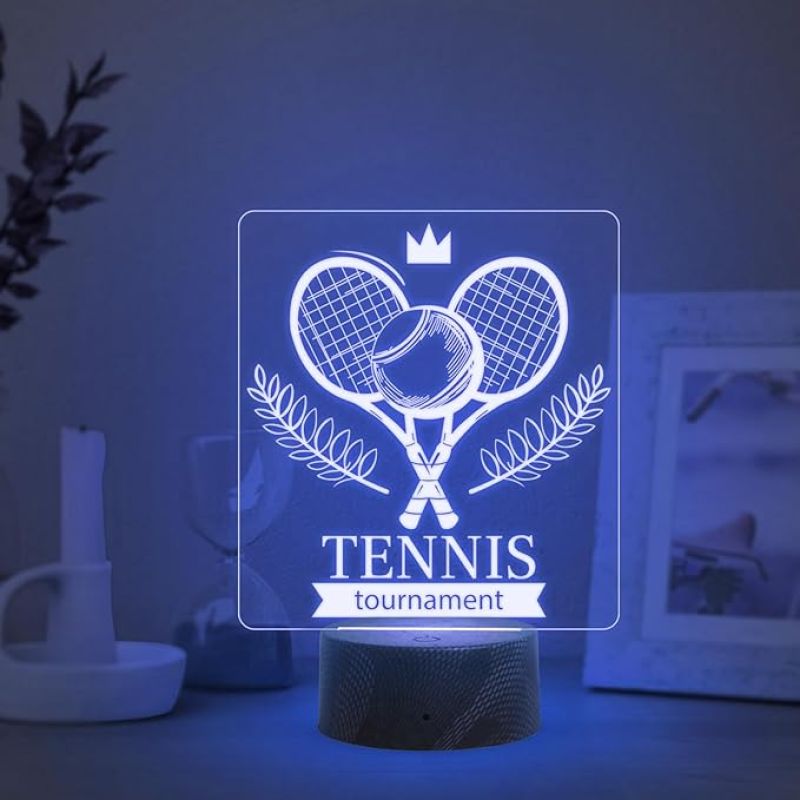 3D Illusion Tennis Night Light with Multicolored Light Birthday Gift for Tennis Player & Lover Gift for Sports Lover