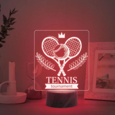 3D Illusion Tennis Night Light with Multicolored Light Birthday Gift for Tennis Player & Lover Gift for Sports Lover