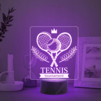 3D Illusion Tennis Night Light with Multicolored Light Birthday Gift for Tennis Player & Lover Gift for Sports Lover