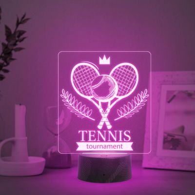 3D Illusion Tennis Night Light with Multicolored Light Birthday Gift for Tennis Player & Lover Gift for Sports Lover