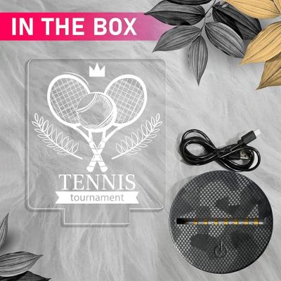 3D Illusion Tennis Night Light with Multicolored Light Birthday Gift for Tennis Player & Lover Gift for Sports Lover