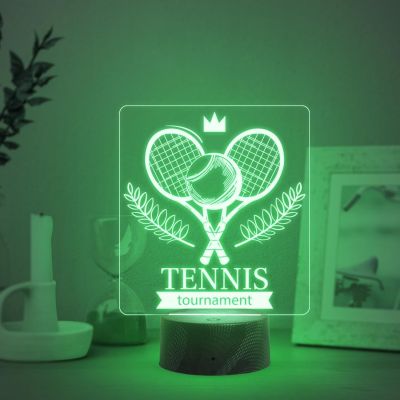 3D Illusion Tennis Night Light with Multicolored Light Birthday Gift for Tennis Player & Lover Gift for Sports Lover