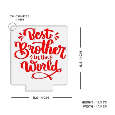 Best Brother in The World Engraved Night Lamp with Multicolored Light Birthday Gift for Brother from Sister Raksha Bandhan Gift for Bhai Unique Gift for Brother