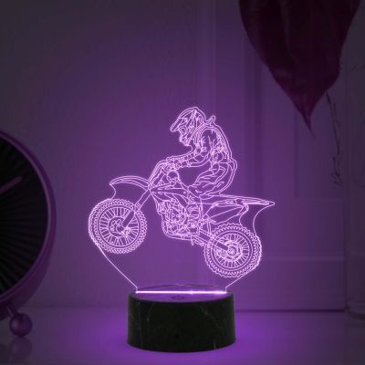 3D Illusion Stunt Bike Night Lamp with  Multicolored Light Birthday Gift for Bike Lover