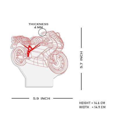 3D Illusion Motorcycle Night Lamp with Warm White Light Gift for Bike Lover Gaming Room Decor