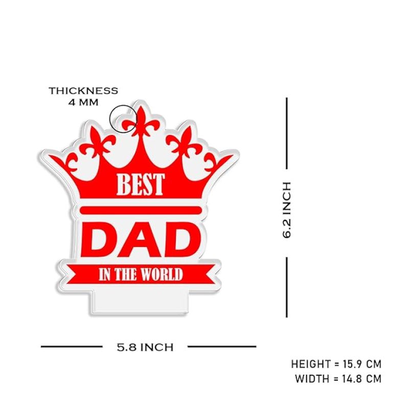 Best Dad in The World Engraved Night Lamp with Warm White Light Fathers Day Gift for Dad Birthday Gift for Dad from Daughter & Son