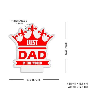 Best Dad in The World Engraved Night Lamp with Warm White Light Fathers Day Gift for Dad Birthday Gift for Dad from Daughter & Son