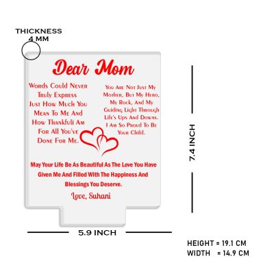 Dear Mom Engraved Night Lamp with Automatic Color Changing Light Customized Name Mothers Day Gift for Mom Memorable & Birthday Gift for Mom from Daughter & Son