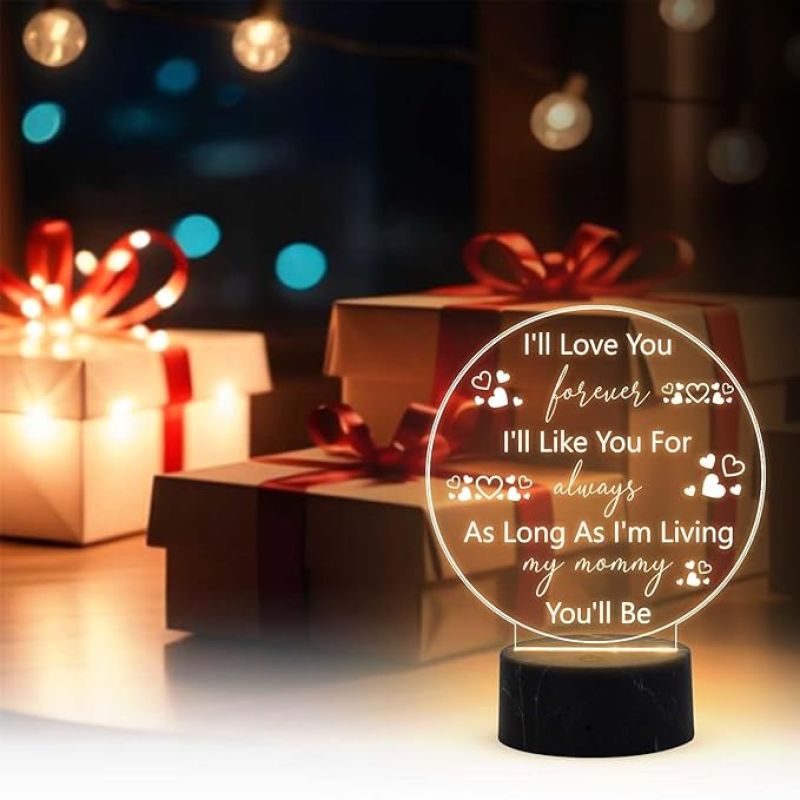 I'll Love You Forever night lamp with Warm White Light Mothers Day Gift for Mom Birthday Gift for Mom from Daughter Son