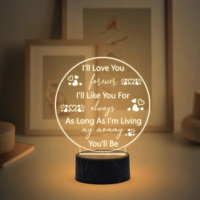 I'll Love You Forever night lamp with Warm White Light Mothers Day Gift for Mom Birthday Gift for Mom from Daughter Son