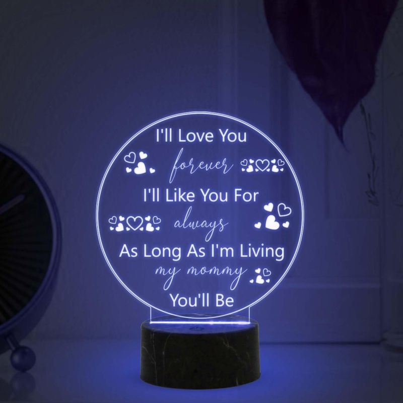 I'll Love You Forever night lamp with Multicolored Light Mothers Day Gift for Mom Best Birthday Gift for Mom from Daughter Son
